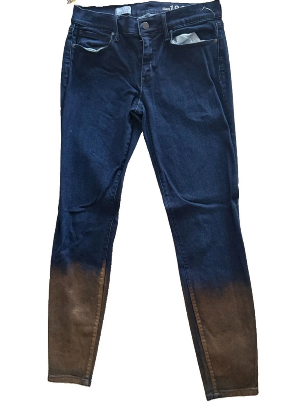 GAP Women's Dark Blue to Brown Ombre Skinny Jeans